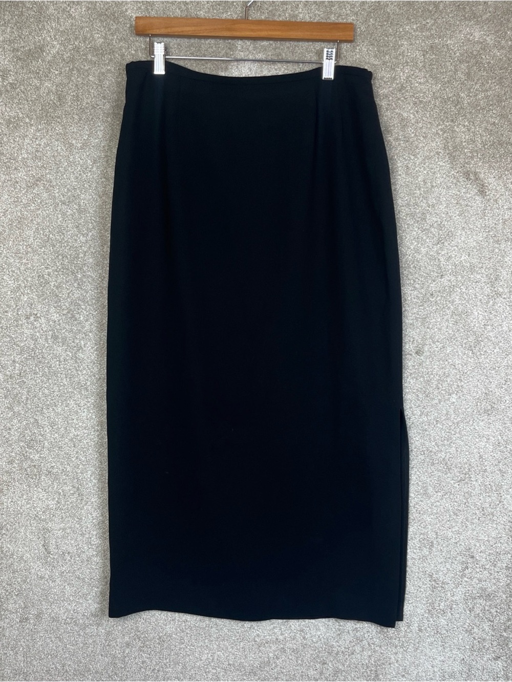 Chelsea Campbell Skirt Womens 14 Black Maxi Lined Slit Polyester Zip- 5047